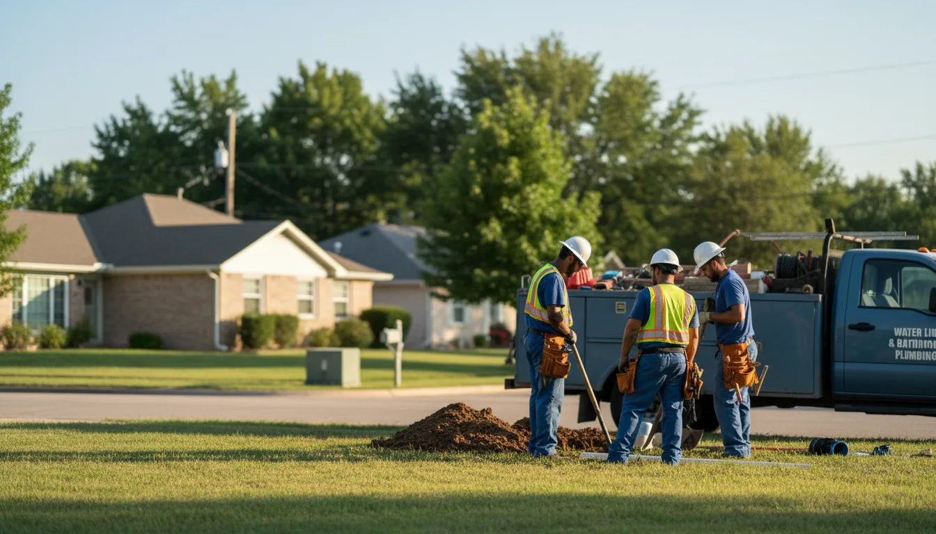 Residential water line and bathroom plumbing service in Middleburg, KY